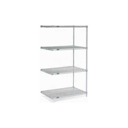 Global Equipment Nexel    Stainless Steel Wire Shelving Add-On 48"W x 24"D x 86"H A24488S